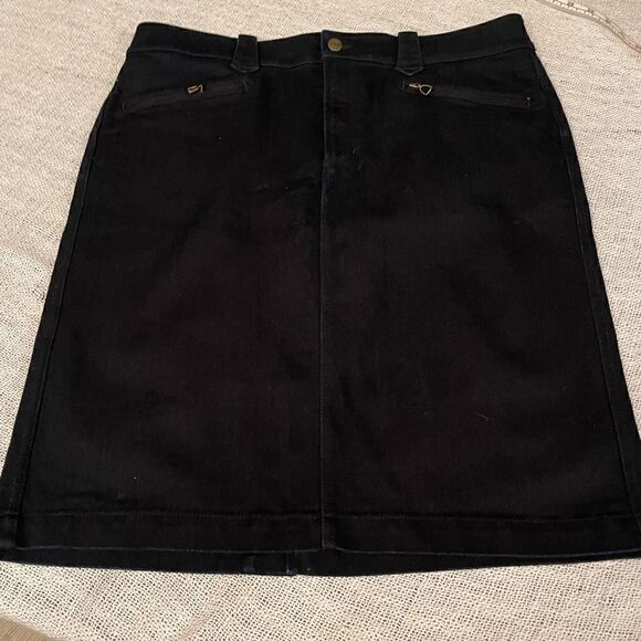 Lauren Ralph Lauren dark denim skirt condition size 12 cotton polyester western - Picture 1 of 15